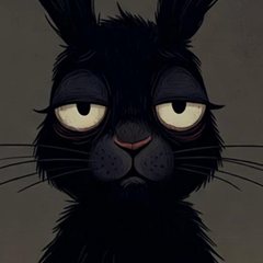 A black hare with a tired, unimpressed stare